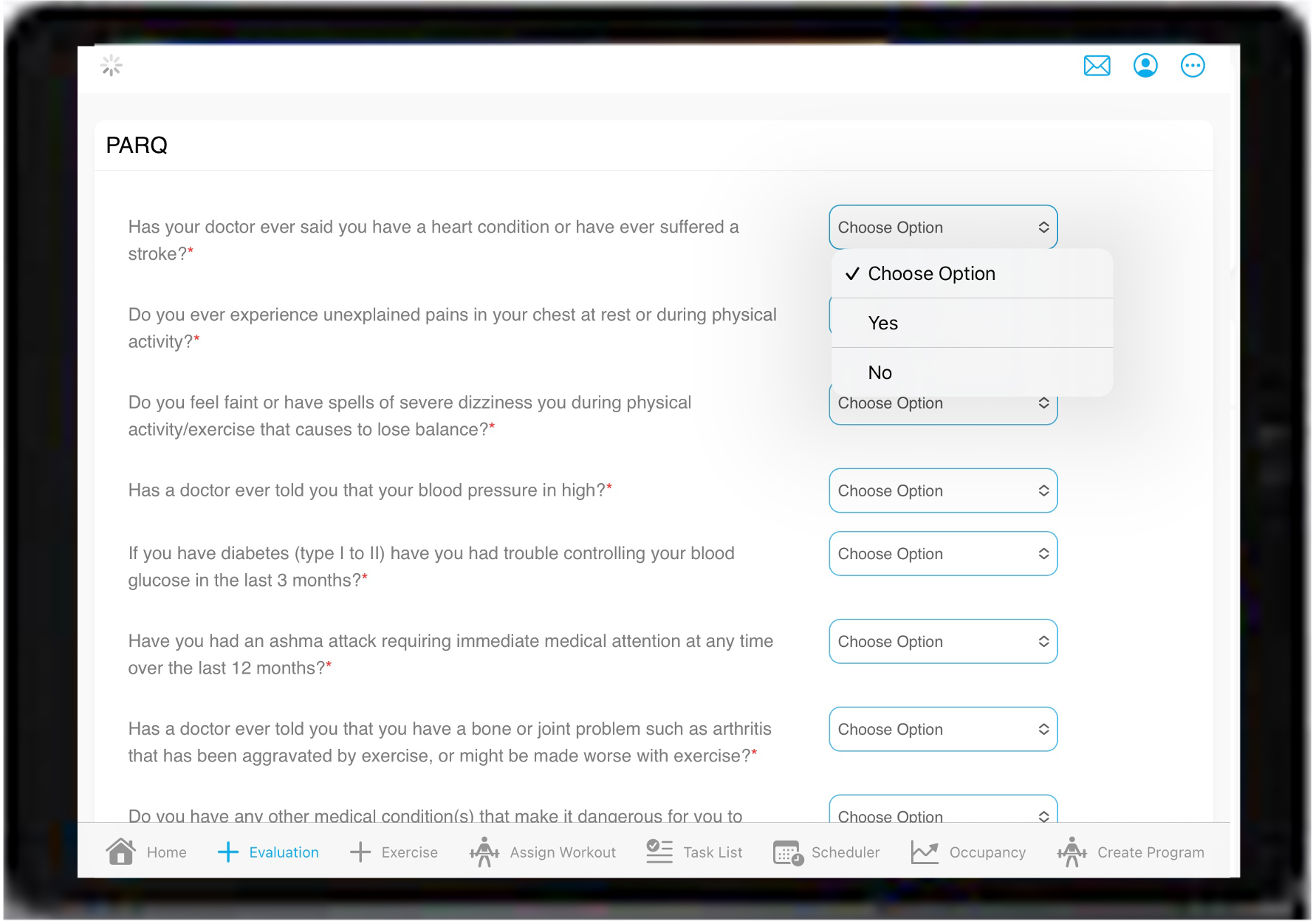 Record and save PARQs